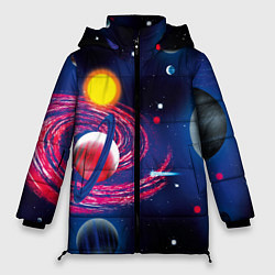 Куртка зимняя женская Вселенная, космос, цвет: 3D-светло-серый