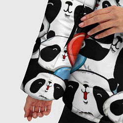 Куртка зимняя женская Панды с сердечками, цвет: 3D-черный — фото 2