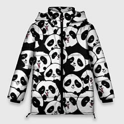 Куртка зимняя женская Весёлые панды, цвет: 3D-черный