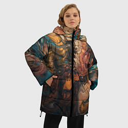 Куртка зимняя женская Иллюстрация нейросети в стиле флюид арта, цвет: 3D-черный — фото 2