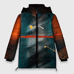 Куртка зимняя женская Расплывчатые силуэты и краски, цвет: 3D-черный