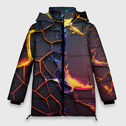 Куртка зимняя женская Подорванные неоновые плиты, цвет: 3D-светло-серый