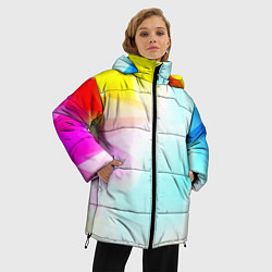 Куртка зимняя женская Gradient colors geometry, цвет: 3D-светло-серый — фото 2
