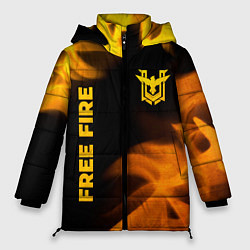 Женская зимняя куртка Free Fire - gold gradient: надпись, символ