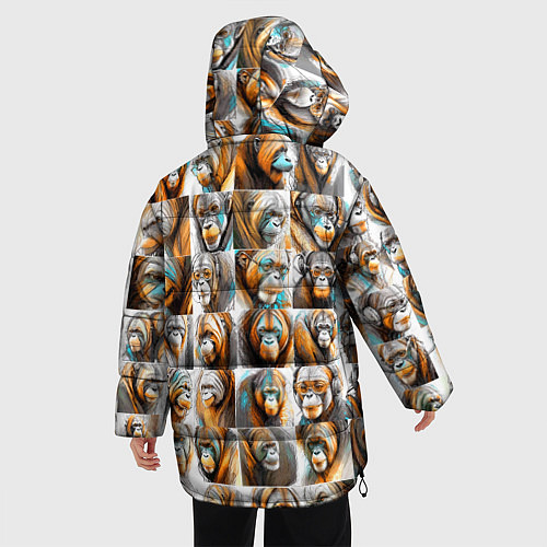 Женская зимняя куртка Орангутаны / 3D-Светло-серый – фото 4