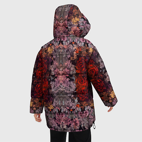 Женская зимняя куртка Розы и сирень / 3D-Красный – фото 4
