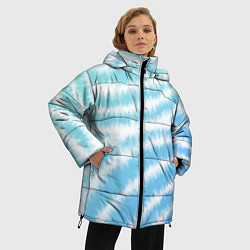 Куртка зимняя женская Тай-дай голубой с зеленым, цвет: 3D-светло-серый — фото 2