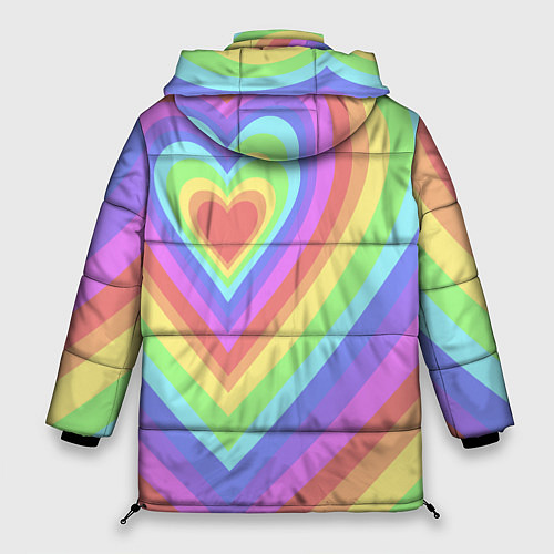 Женская зимняя куртка Сердце - пастельные цвета / 3D-Светло-серый – фото 2