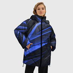 Куртка зимняя женская Абстракия плит, цвет: 3D-черный — фото 2