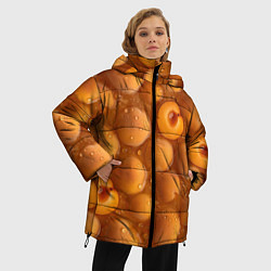Куртка зимняя женская Сочная текстура из персиков, цвет: 3D-черный — фото 2