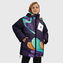 Куртка зимняя женская Roblox graffity splash, цвет: 3D-черный — фото 2