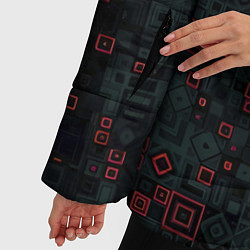 Куртка зимняя женская Квадратные пазлы, цвет: 3D-черный — фото 2