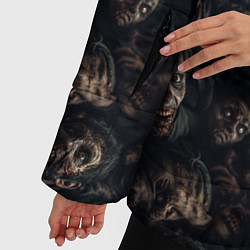 Куртка зимняя женская Паттерн из реалистичных зомби, цвет: 3D-черный — фото 2