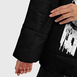 Куртка зимняя женская BMW speed на темном фоне со следами шин: надпись,, цвет: 3D-черный — фото 2