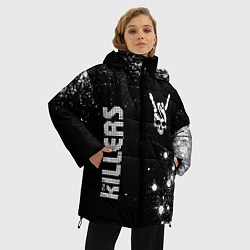 Куртка зимняя женская The Killers и рок символ на темном фоне, цвет: 3D-черный — фото 2