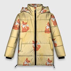 Куртка зимняя женская Наблюдательные лисята, цвет: 3D-черный