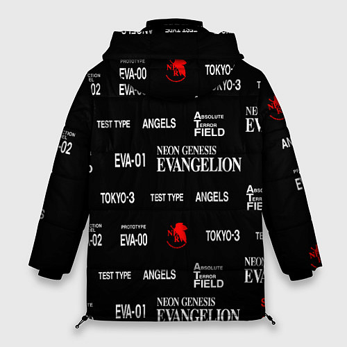 Женская зимняя куртка Евангелион символы / 3D-Светло-серый – фото 2