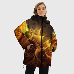 Куртка зимняя женская Желтая абстракция и брызги, цвет: 3D-красный — фото 2