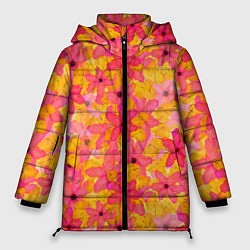 Женская зимняя куртка Полупрозрачный цветочный паттерн