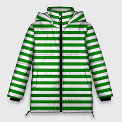 Куртка зимняя женская Тельняшка зеленая Пограничных войск, цвет: 3D-черный