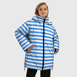 Куртка зимняя женская Тельняшка васильковая ВДВ, цвет: 3D-черный — фото 2