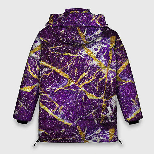 Женская зимняя куртка Фиолетовые и золотые блестки / 3D-Светло-серый – фото 2