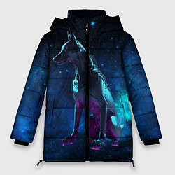 Куртка зимняя женская Киберпанк Волк, цвет: 3D-светло-серый