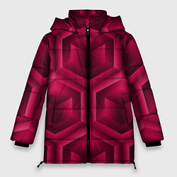 Куртка зимняя женская Многоугольник и куб, цвет: 3D-светло-серый