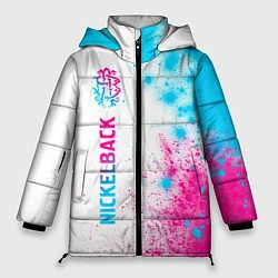 Куртка зимняя женская Nickelback neon gradient style: по-вертикали, цвет: 3D-черный