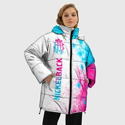 Куртка зимняя женская Nickelback neon gradient style: по-вертикали, цвет: 3D-черный — фото 2