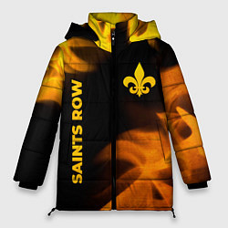 Женская зимняя куртка Saints Row - gold gradient: надпись, символ