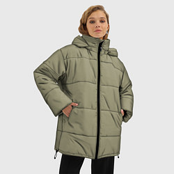 Куртка зимняя женская Зеленый тренд без принта, цвет: 3D-светло-серый — фото 2