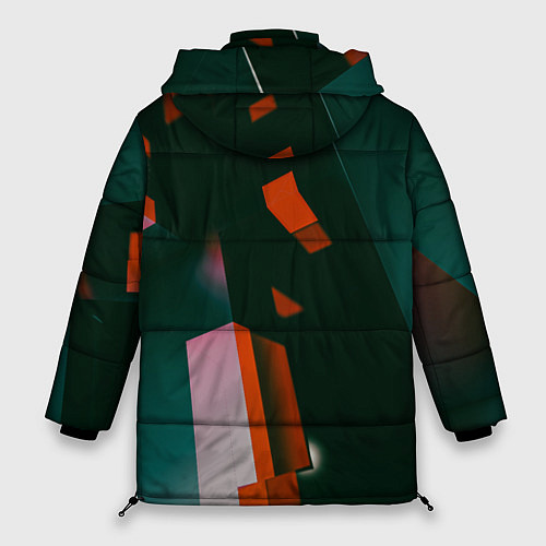 Женская зимняя куртка Сюрреалистичные геометрические фигуры / 3D-Светло-серый – фото 2