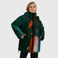 Куртка зимняя женская Сюрреалистичные геометрические фигуры, цвет: 3D-светло-серый — фото 2