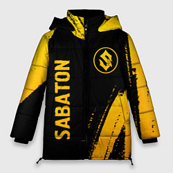 Куртка зимняя женская Sabaton - gold gradient: надпись, символ, цвет: 3D-черный