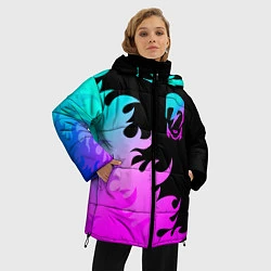 Куртка зимняя женская David Bowie неоновый огонь, цвет: 3D-черный — фото 2