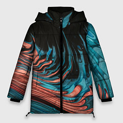 Куртка зимняя женская Эффект красно-голубых красок, цвет: 3D-светло-серый