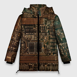 Куртка зимняя женская Старая печатная плата, цвет: 3D-черный