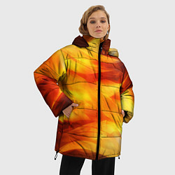 Куртка зимняя женская Огонь: арт нейросети, цвет: 3D-черный — фото 2