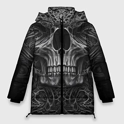 Куртка зимняя женская Череп в стиле Гигера, цвет: 3D-светло-серый
