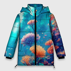 Куртка зимняя женская Океанские глубины, цвет: 3D-красный