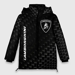 Куртка зимняя женская Lamborghini карбоновый фон, цвет: 3D-черный