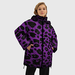 Куртка зимняя женская Фиолетовый леопард, цвет: 3D-черный — фото 2