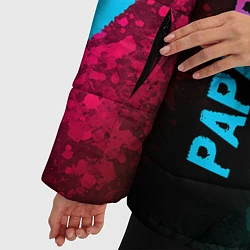 Куртка зимняя женская Papa Roach - neon gradient: надпись, символ, цвет: 3D-черный — фото 2