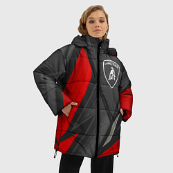 Куртка зимняя женская Lamborghini sports racing, цвет: 3D-черный — фото 2
