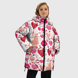 Куртка зимняя женская Клубничная любовь, цвет: 3D-светло-серый — фото 2