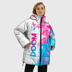 Куртка зимняя женская Doom neon gradient style: по-вертикали, цвет: 3D-черный — фото 2