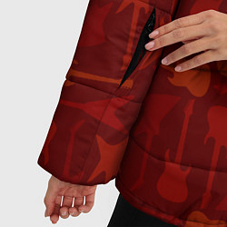 Куртка зимняя женская Five Finger Death Punch гитары и молния, цвет: 3D-черный — фото 2