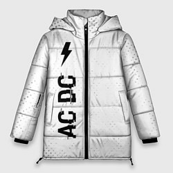 Куртка зимняя женская AC DC glitch на светлом фоне: по-вертикали, цвет: 3D-черный