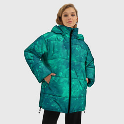 Куртка зимняя женская Художественный зелёный, цвет: 3D-черный — фото 2